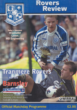 Tranmere Rovers v Barnsley Match Programme 2001-03-17